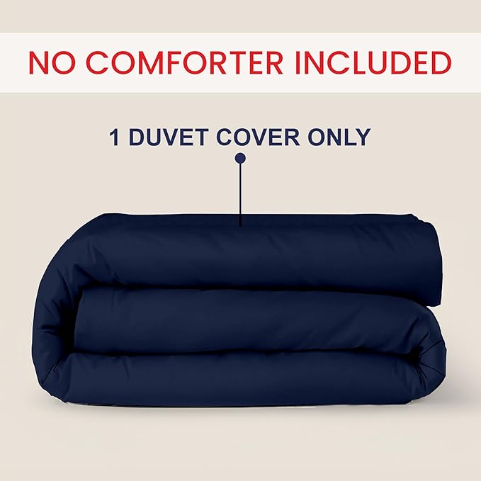 Kotton Culture 120"x120" 1 Pc Super King Plus/Super Oversize King Duvet Cover Only 100% Egyptian Cotton - 600 TC Comforter Cover, Zipper Closure & Corner Ties -Fits Only Extra Large Inserts -Navy Blue