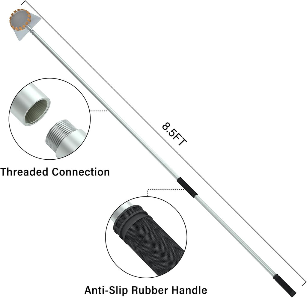 Fruit Picker Tool with 6-Part Extension Pole and Cloth Bag for Gentle Fruit Catching（8FT）