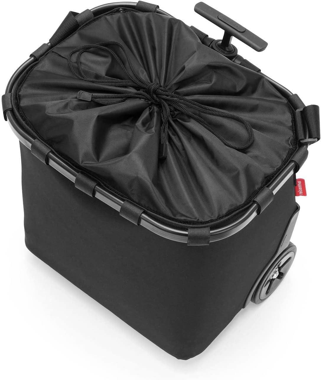 reisenthel carrycruiser Black Frame/Black - Portable Shopping Trolley with Sturdy Aluminum Frame, Shoulder Strap and Removable mesh Inner Bag -Water-Repellent