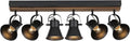 SEEBLEN 6-Light Track Light Fixtures Ceiling/Wall Mount, Adjustable Spotlight, Industrial Black Kitchen Lighting for Living Room, Dining Room, Hallway, Bathroom