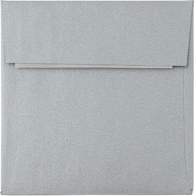 LUXPaper Square Invitation Envelopes | Peel & Press | 3 1/4" x 3 1/4" | Silver Metallic | 80lb. Text | 50 Qty