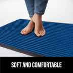 GORILLA GRIP Traffic Guard Door Mat, 2 Pack, Heavy Duty Waterproof Doormat, Commercial Office Space Welcome Mats, Stain and Fade Resistant, Low Profile, Strong Rubber Backing, 35x23, Blue