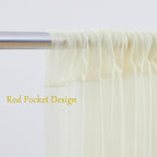 10x10 Ivory Tulle Backdrop Curtains for Parties, Sheer Backdrop Curtain Wedding Photo Background Drapes for Baby Shower Photography Birthday Party