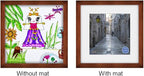 RPJC 11x11 inch Picture Frame Made of Solid Wood and High Definition Glass Display Pictures 8x8 with Mat or 11x11 Without Mat for Wall Mounting Photo Frame Brown