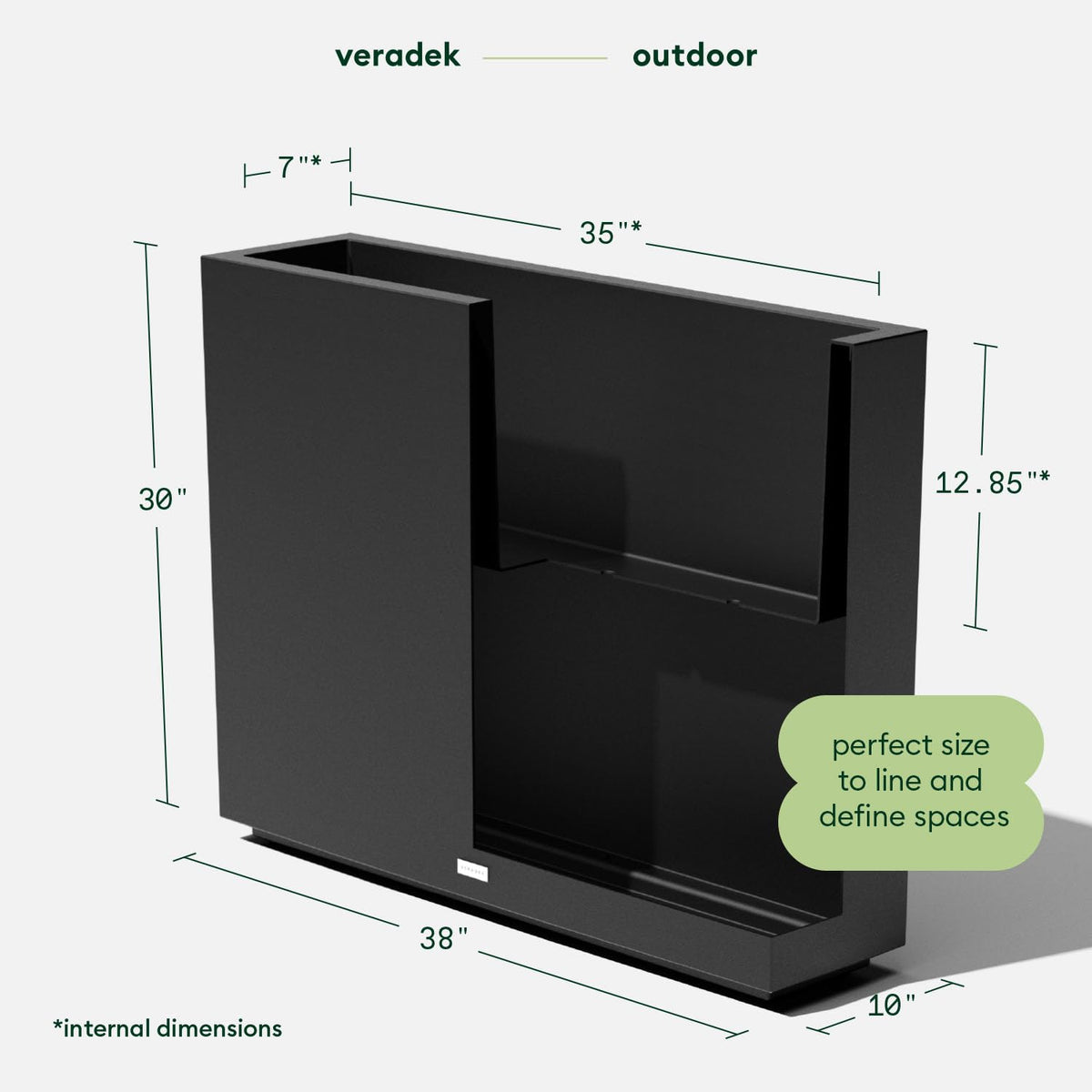 Veradek Block Series Span Planter - Tall Rectangular Outdoor Planter