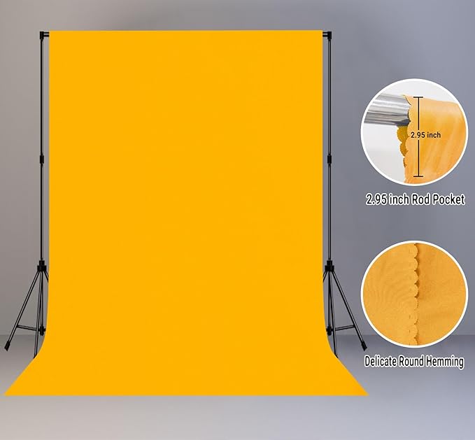 10x20FT Large Yellow Screen Backdrop Solid Color Screen Photo Backdrop Video Recording Curtain Party Decor Photography Studio Props