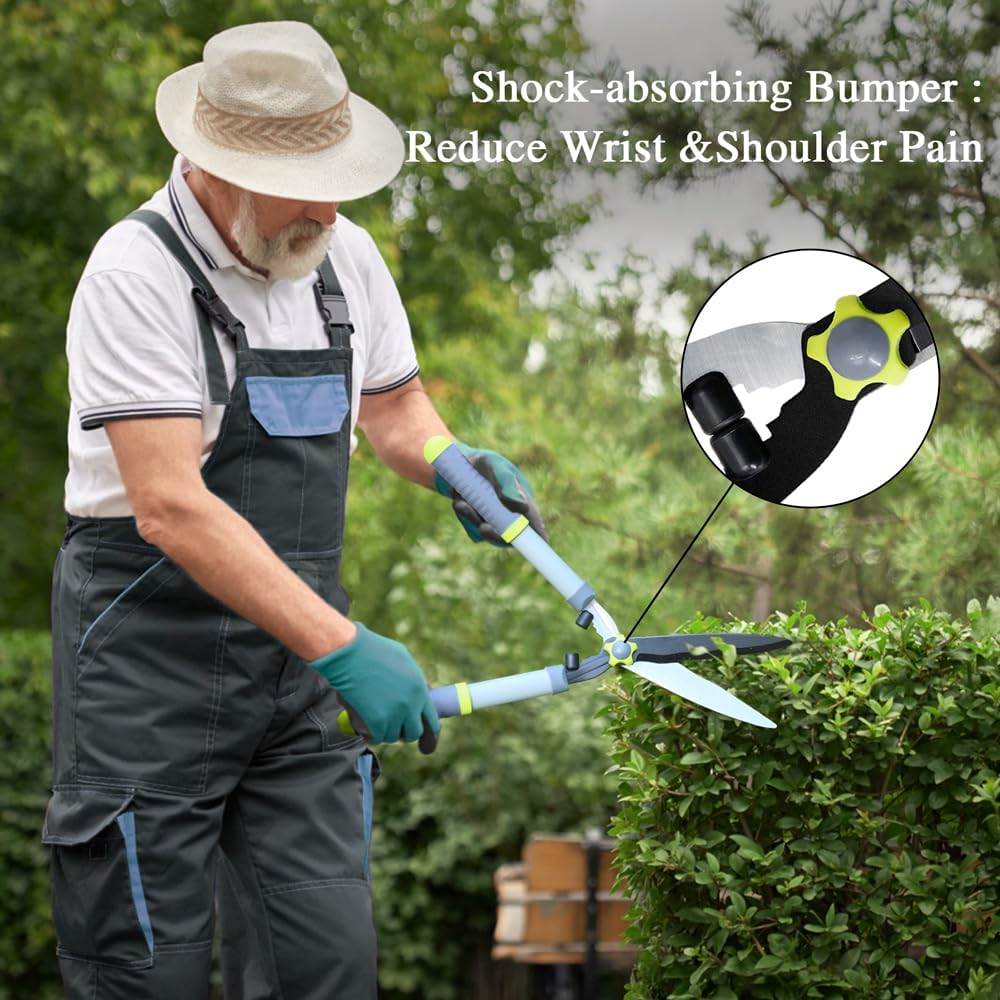 Garden Loppers Pruning Shears, Updated 3PCS Hedge Clippers Combo Set, Branch Cutter with Compound Action, Chops Thick High Branch Ease, Professional Tree Trimmer Set Heavy Duty