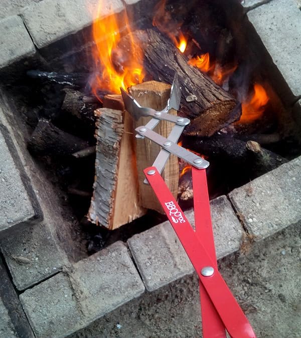 BBQ Croc 3 in 1 Barbecue Tool 26-inch - Extra Light and Super Long Heavy Duty Tongs, Spatula and Grill Scraper (Red) - Longest BBQ Tool Ever!