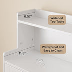 Gizoon 40" H Bathroom Storage Cabinet, Freestanding Organizer with 2 Doors, 2 Adjustable Shelves, Floor Pantry Cabinet for Dining Room, Kitchen, Living Room, Hallway, White