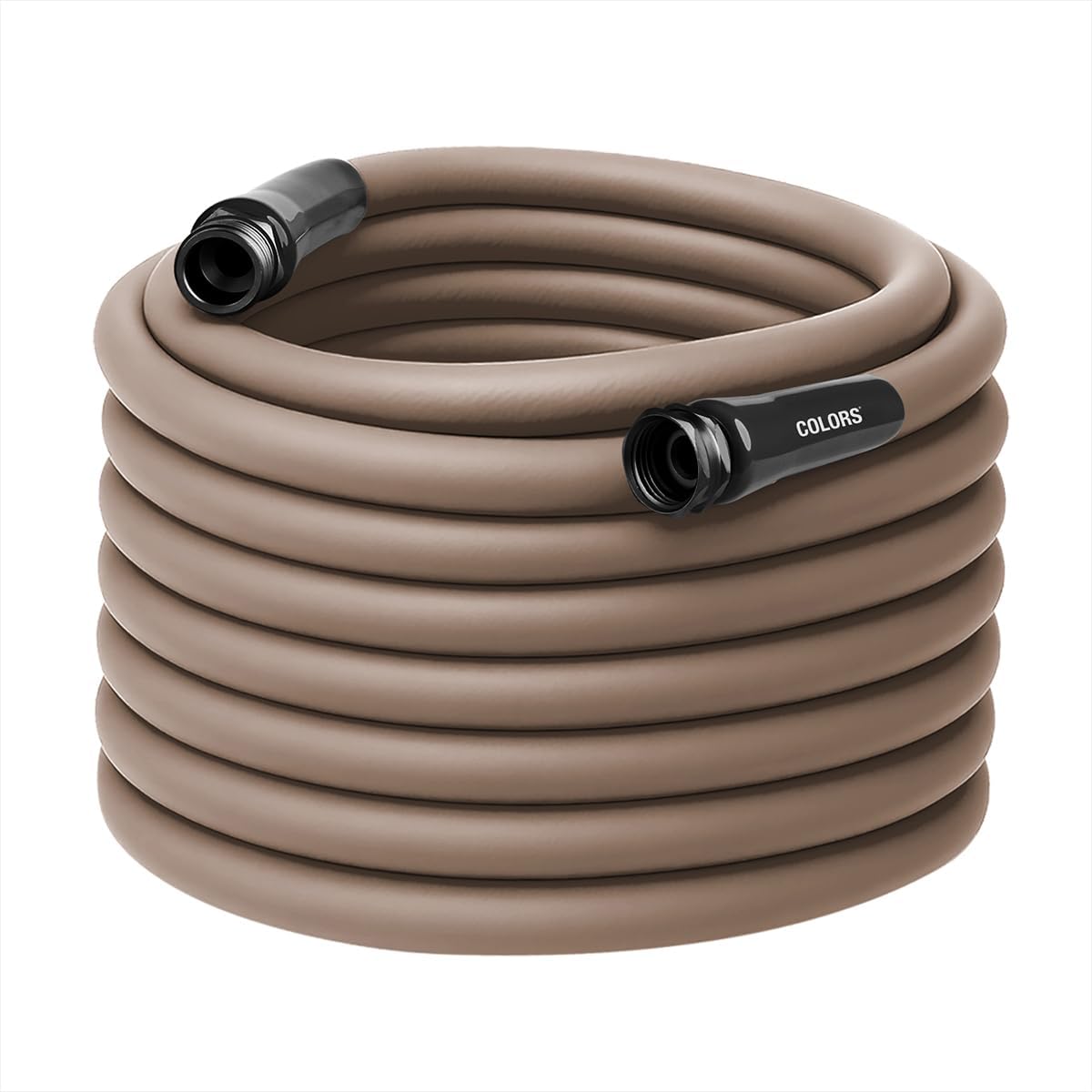 Flexzilla Colors Garden Hose 5/8 in. x 100 ft., Lightweight All-Weather Water Hose, Durable and Flexible, Leak-Free Connections, Brown Mulch