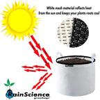 Commercial Grow Bag Pack of 10, Air Pruning Mesh Fabric Plant Containers (15 Gallon, White)