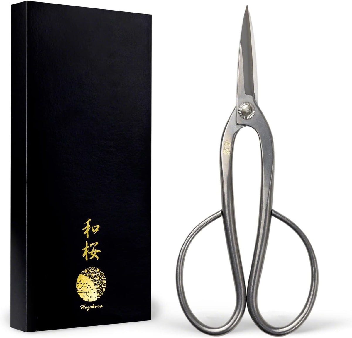 Wazakura Yasugi Stainless Steel Made in Japan Ashinaga Bonsai Scissors 8" (200 mm), Pruning Shears, Japanese Gardening Tools - Yasugi Stainless Steel Traditional Ashinaga