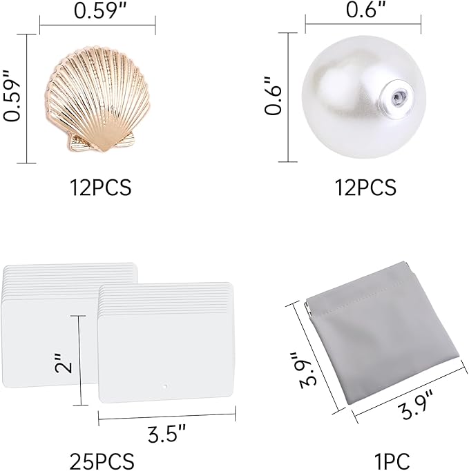 UNIQOOO 12Pcs Decorative Gold Shell Place Card Holders Bulk, Scallop Name Card Stands Set, for Beach Wedding Decor Coastal Favors, Table Setting, Business Card, Name Tag, Party Food Labels