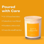 Homesick Scented Candles for Home (City Lights) - 7.5 oz Long-Lasting Natural Soy Wax Blend Jar Candle Gift for Women & Men for All Occasions, 30-35 Hours Burn Time - Notes of Amber & Bergamot