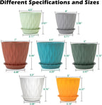 GARDIFE 7/6.5/6/5.5/5/4.5/4 inch Plant Pots, 7 Pack Flower Pots Indoor Outdoor, Planters with Drainage Holes and Tray Saucers (Color-Red)