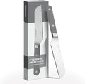 Misen Serrated Bread Knife – High-Carbon Japanese AUS8 Steel – Effortless Slicing of Bread, Pastries, and Fruits – Razor-Sharp Edge and Durable Blade with Ergonomic Handle - 5", Gray