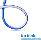 Solution4Patio Blue Garden Hose 3/4 in. x 25 ft. -Heavy Duty Durable Flexible Lightweight Water Pipe -Brass Aluminum Ends for Household & Commercial Use -Kink Free, No Leaking, Male/Female Fittings