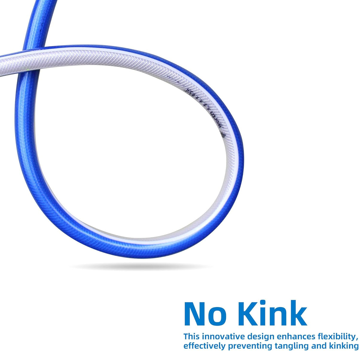 Short Leader Blue Garden Hose 3/4 in. x 3 ft.-Kink Free, Leakproof, Flexible -Heavy Duty Durable Lightweight Water Pipe for Commercial Use, Lawn Care & Equipment Connection - Male to Female Fittings