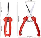 Sanung 2 PACK Straight Stainless Steel Pruning Shears, Hand Pruner Garden Trimmer Scissors with PVC Handle Safety Lock, Ideal for Gardening, Tree Trimming