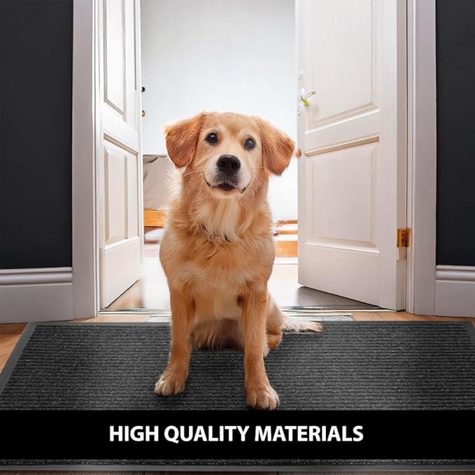 Traffic Guard Door Mat, 3´x 5´ (36” x 60”), Heavy Duty Waterproof Doormat, Stain and Fade Resistant Welcome Mats, Durable Rubber Backing, Low Profile Entryway Rug, Shoe and Boot Scraper.