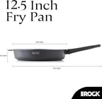THE ROCK SOHO 12.5-Inch Nonstick Frying Pan – Compact for Urban Kitchens, Nothing Sticks, Never Warps, Lasts Longer, Oven & Dishwasher Safe, Black