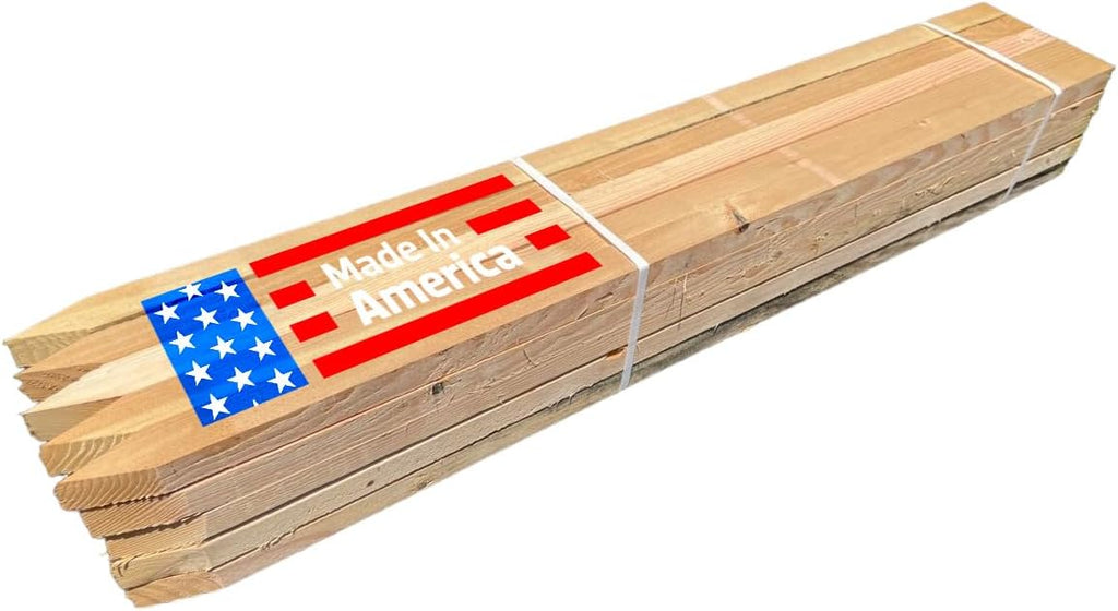 Sandbaggy 48" Wooden Grading Stakes - Heavy Duty for Construction, Gardening, Surveying, Concrete Forms - Chisel Point, Douglas Fir Wood - Made in The USA (50 Stakes)