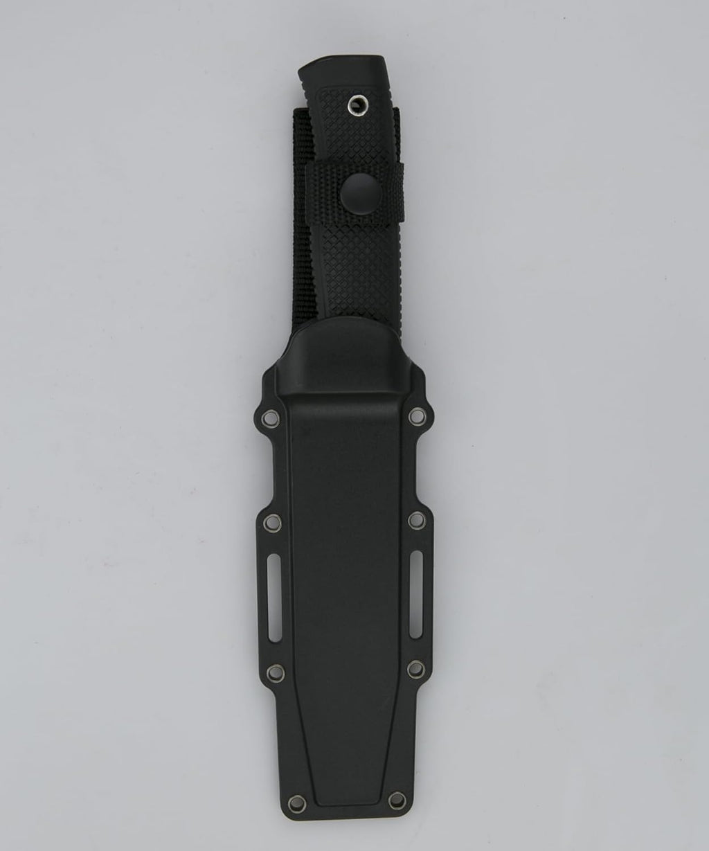 Tactical Fixed Blade Knife, 5.87 inch Blade, 4.65 inch Kray-Ex Handle, Stonewashed 420 Stainless Steel, with Secure-Ex Sheath for Outdoor Camping Hunting Survival (B-Silver)
