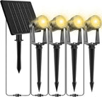 ZYAN Solar Landscape Spotlights Outdoor Waterproof IP65, Bright Solar Powered Garden Yard Spot Lights for Outside Plant, Tree, Pathway, Auto On/Off Wall Lights for Walkway, Lawn, Pool Areas-4 Pack