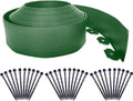 Landscape Edging,33FT Garden Edging Borders [Extra Tall 4IN High] Flexible Lawn Edging Kit with 30pcs Stakes,Mini Plastic Fence for Yard Flowerbeds,Grass-Green