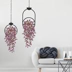 DILATATA Fake Hanging Plants Artificial Hanging Plants 22" Faux Wandering Jew Hanging Leaves Plant for Wall Shelf Home Indoor Outdoor Decor - 5 Pack