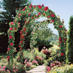Garden Arch, Outdoor Flower Garden Arch Trellis, Sturdy Steel Arbor for Climbing Plants, Wedding Decoration, 94" H x 55" W, Black