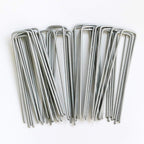 Petgrow 6 Inch Garden Stakes Galvanized Landscape Staples,U-Type Turf Staples for Artificial Grass, Rust Proof Sod Pins Stakes for Securing Fences Weed Barrier,Outdoor Wires Cords Tents Tarps,100