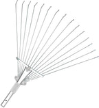 Buyplus Adjustable Garden Leaf Rake - 24 to 63 Inch Telescopic Metal Expandable Folding Leaves Rake, Metal Rakes for Leaves, Yard Rakes for Lawn Yard, Flowers Beds, Sliver