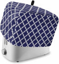 Toaster Cover 2 Slice Moroccan Pattern Toaster Oven Cover with Pockets Geometric Trellis Navy Blue Dustproof Bakeware Protector Small Kitchen Appliance Dust Covers and Fingerprint Protection for Women