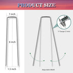Gtongoko 50 Pack Galvanized Landscape Staples, Garden Stakes, Tent Stakes, Plant Cover Stakes 6 Inch for Landscaping Securing Weed Barrier Fabric, Irrigation Tubing, Holding Fence