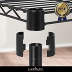 CAPHAUS NSF Adjustable Height Wire Shelving Unit w/Liner, Basement Storage Shelving, Metal Steel Storage Shelves, Garage Shelving Storage Organizer, Utility Shelf, 5-Tier W/Wheels W/Liners, Black