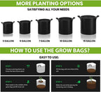 Gardenera Premium 5-Pack - 1 Gallon Grow Bags - Heavy Duty Nonwoven Fabric Pots with Handles for Plants, Perfect for Indoor and Outdoor Gardening