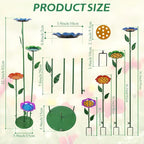 dreamysoul 4 Pack Bee Watering Station, Colorful Metal Bee Bath with Flower Design for Garden Yard