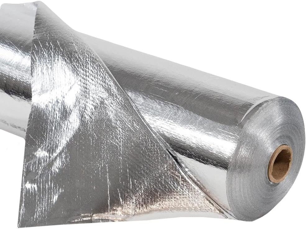 Super Shield Highly Reflective Aluminum Mylar Film Insulation Roll (Solid) for Saunas, Grow Rooms, Crawlspace Encapsulation, and More. (Class 1 Class A ASTM Fire Rated) (4FT X 25FT)