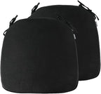 Outdoor Chair Cushions Set of 2,Patio Seat Cushion 17"x16"x2",U-Shaped Dining Chair Cushion 17 by 16 Inch,Water Resistant,Fade-Resistant Chair Pads for Kitchen Garden Furniture(Black)