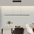 Modern Led Pendant Light, Dimmable Crystals Led Chandelier for Dining Room Light Fixture Over Table Creative Vertical Pendant Light for Kitchen Island, Dining Room, Bedroom(49.6IN)