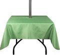 Outdoor Tablecloth Wrinkle-Free Stain Resistant Waterproof Polyester Fabric Table Cover with Zipper Umbrella Hole for Picnic/Party/Dinner/Garden(60×60inch Square,Zippered,Olive Green)