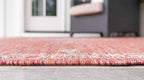 Unique Loom Outdoor Traditional Collection Area Rug - Antique (8' x 11' 4" Rectangle, Rust Red/ Gray)