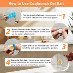 32 Pack Cockroach Gel Bait, Highly Effective Roach Killer Indoor Infestation Solution, Fast Acting Cockroach Killer Indoor Home Kitchen Use, Easy to Apply & No Mess Roach Bait, Long-Lasting