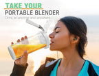 Portable Blender for Smoothies Shakes Juice, 20 Oz for Gym Home Office Travel, Personal Small Mini Glass Mixer, with 6 Blades 150W USB Rechargeable Electric Handheld Blender Cup Watter Bottle