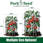 Park Seed Tomato Cages – 39" Tall Heavy-Duty Plant Supports for Tomatoes, Peppers, Cucumbers, and Climbing Vegetables, Foldable Metal Garden Trellis, Pack of 3