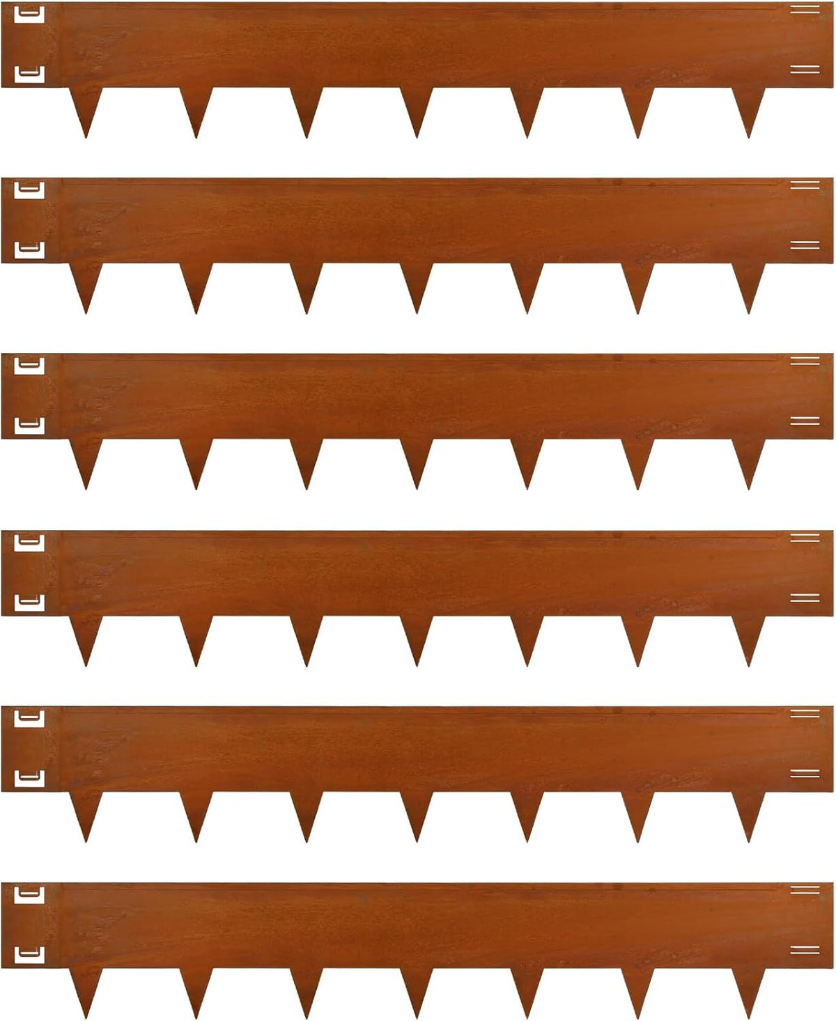 Cor-Ten Steel Landscape Lawn Edging, 40" L x 6" H,6 Pack Steel Edging for Landscaping,Metal Landscape Edging, Metal Edging for Landscaping(180 Degree Bend, Rusted)