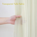 20x10 Ivory Tulle Backdrop Curtains for Parties, Sheer Backdrop Curtain Wedding Photo Background Drapes for Baby Shower Photography Birthday Party
