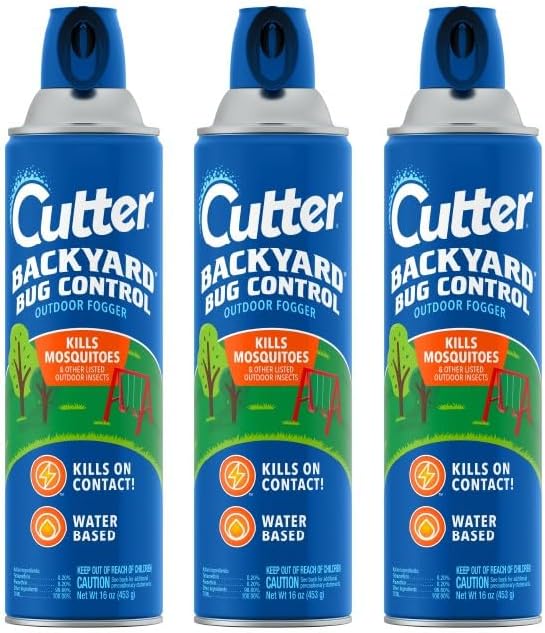 Cutter Backyard Bug Control Outdoor Fogger, Kills Mosquitoes, Fleas & Listed Ants, 16 Ounce, 3-Pack