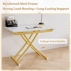 4 in 1 Folding Dining Table with Adjustable Lift Top & Wheels, Multi-Function Coffee Table to Dining Table for Apartments, Kitchens, Living Rooms, Scratch-Resistant & Easy Assembly